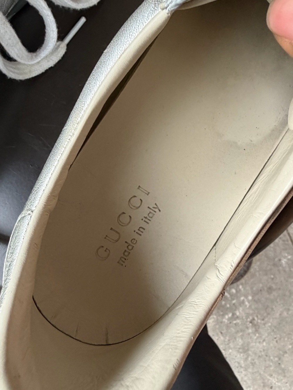 Gucci Ace Metallic Silver Leather Low-Top Sneaker - Picture 5 of 10